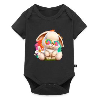 Easter Bunny with glasses Cute Bunny colorful bunnies - Baby Premium short-sleeve bodysuit - black - Front