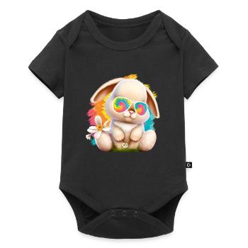 Easter Bunny with glasses Cute Bunny colorful bunnies - Baby Premium short-sleeve bodysuit - black - Front