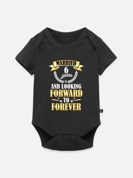 Sugar Wedding 6th Wedding Anniversary - Baby Premium short-sleeve bodysuit - black