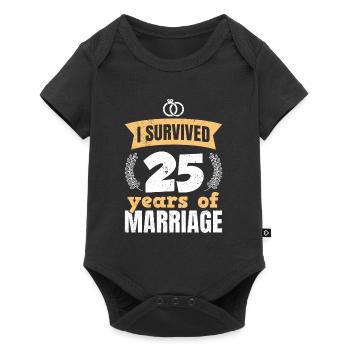 25 years of marriage survived 25th wedding anniversary - Baby Premium short-sleeve bodysuit - black - Front