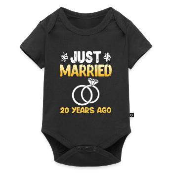 20 years married porcelain wedding - Baby Premium short-sleeve bodysuit - black - Front