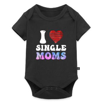 I love Single Moms Party Malle Single Men - Baby Premium short-sleeve bodysuit - black - Front