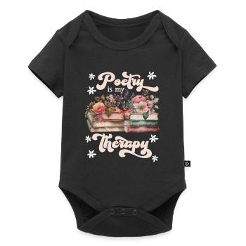 Poetry is my therapy book lovers books - Baby Premium short-sleeve bodysuit - black - Front