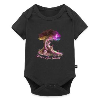 Peace Love Poetry Poems Poets Poetry and - Baby Premium short-sleeve bodysuit - black - Front
