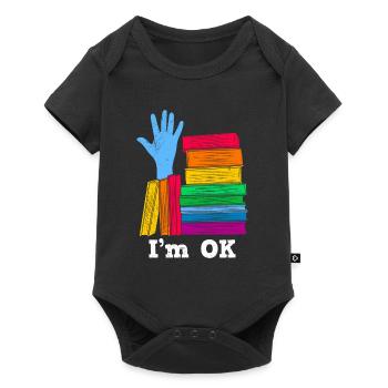 Buchlieberhaber I ́m OK with Books Book lover - Baby Premium short-sleeve bodysuit - black - Front
