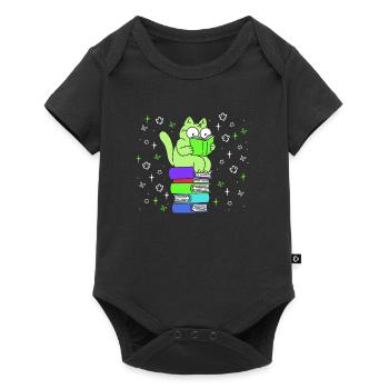 Cat Fans Book lover Cat Lovers Bookworm - Baby Premium short-sleeve bodysuit - black - Front