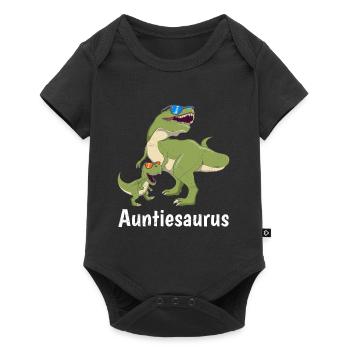 Auntiesaurus Aunt Mother's Day Dinosaur Fan - Baby Premium short-sleeve bodysuit - black - Front