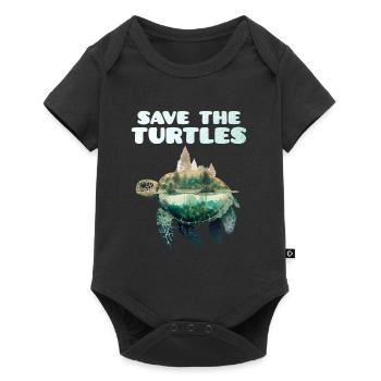 Sauvez les tortues Conservation de la nature - Body à manches courtes Premium Bébé - noir - Devant