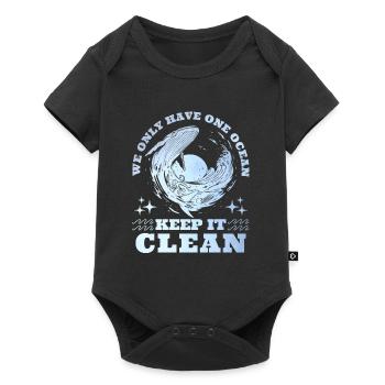 Keep it Clean Save the Ocean Environmental Protection - Baby Premium short-sleeve bodysuit - black - Front