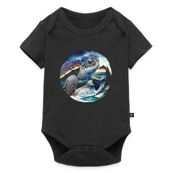 Save the Turtles Environmental Protection Ocean - Baby Premium short-sleeve bodysuit - black - Front