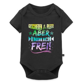 Geschieden und Pleite aber Frei Scheidungsparty - Baby Premium Kurzarmbody - Schwarz - Vorne