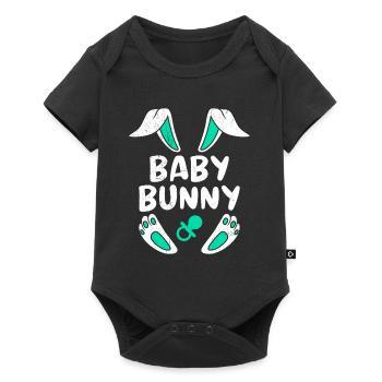 Bébé lapin de Pâques Petit lapin Enfants - Body à manches courtes Premium Bébé - noir - Devant