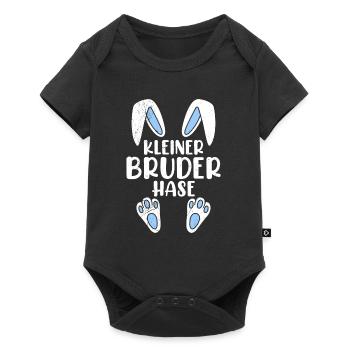 Bruder Hase Osterhasen Osterfreunde Kinder - Baby Premium Kurzarmbody - Schwarz - Vorne