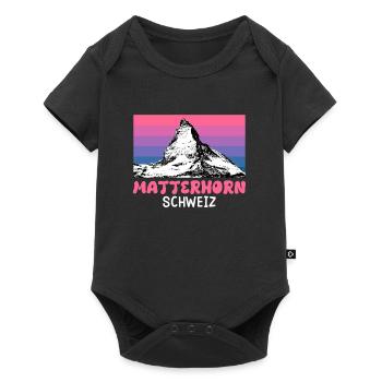 Matterhorn Bergsteiger Summit Wandern klettern - Baby Premium Kurzarmbody - Schwarz - Vorne