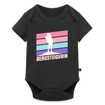 Bergsteigerin klettern Bergkraxlerin Wandern Berge - Baby Premium Kurzarmbody - Schwarz - Vorne