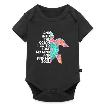 Amour environnemental Save the Ocean Tortue bien-être animal - Body à manches courtes Premium Bébé - noir - Devant