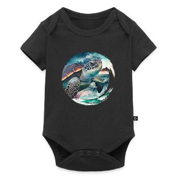 Sauvons les tortues Protection de l’environnement Océan - Body à manches courtes Premium Bébé - noir - Devant