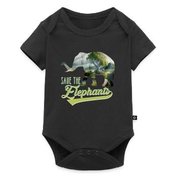 Save the Elephants Species Conservation Endangered Species - Baby Premium short-sleeve bodysuit - black - Front