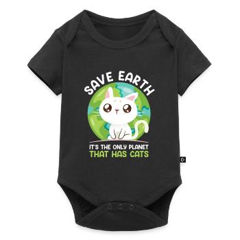 Save Earth Cat Lovers Conservation des espèces Environnement - Body à manches courtes Premium Bébé - noir - Devant