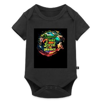 Support local Planet Umweltschutz Natur - Baby Premium Kurzarmbody - Schwarz - Vorne