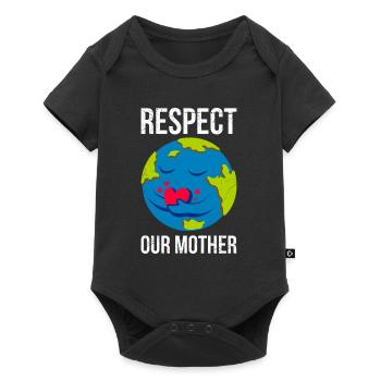 Earth Day Saying: Respect Our Mother Mother Earth - Baby Premium short-sleeve bodysuit - black - Front