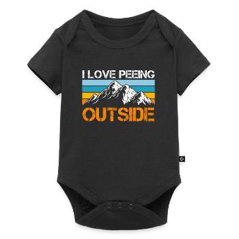 Bergsteiger lustig Peeing outside Naturburschen - Body à manches courtes Premium Bébé - noir - Devant