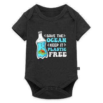 Les écologistes sauvent l’océan Pas de plastique - Body à manches courtes Premium Bébé - noir - Devant