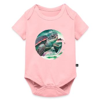 Save the Ocean Keep it Clean Umweltschutz - Baby Premium Kurzarmbody - Rosa - Vorne