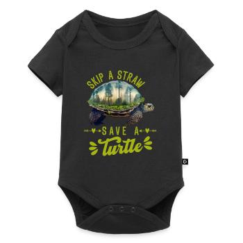 Save the turtles Environmental Protection Ocean - Baby Premium short-sleeve bodysuit - black - Front