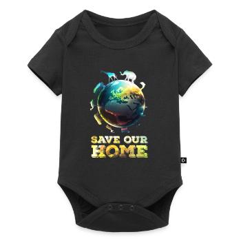Save our home Planet Save the Earth Nature Conservation - Baby Premium short-sleeve bodysuit - black - Front
