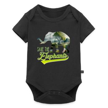 Save the Elephants Species Conservation Endangered Species - Baby Premium short-sleeve bodysuit - black - Front