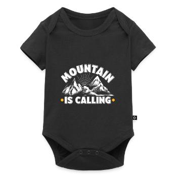Berg ruft Bergsteiger Wanderer Bergfan - Baby Premium Kurzarmbody - Schwarz - Vorne