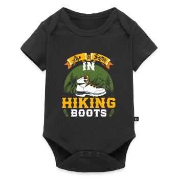 La vie est meilleure en bottes Randonnée Bergfan Wandern - Body à manches courtes Premium Bébé - noir - Devant