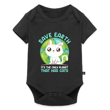 Save Earth Cat Lovers Conservation des espèces Environnement - Body à manches courtes Premium Bébé - noir - Devant