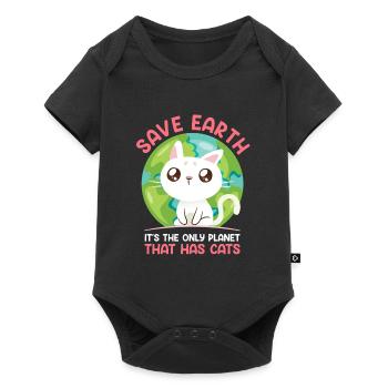 Save Earth Cat Lovers Conservation des espèces Environnement - Body à manches courtes Premium Bébé - noir - Devant
