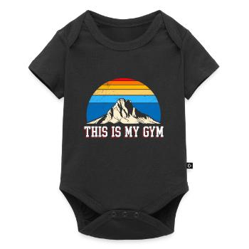 Bergfan Wanderer This is my Gym Wandern Hiking - Baby Premium Kurzarmbody - Schwarz - Vorne