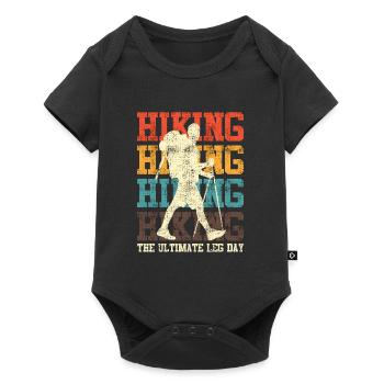 Ultimate Leg Day Bergfan Wandern - Baby Premium Kurzarmbody - Schwarz - Vorne