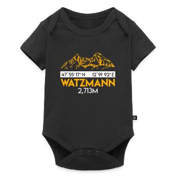 Watzmann Bergfan Wandern Summit Bergsteiger - Baby Premium Kurzarmbody - Schwarz - Vorne