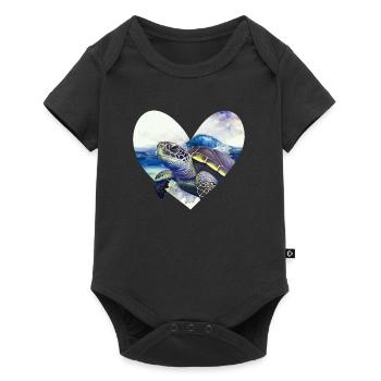 Save the turtles Environmental Protection Ocean - Baby Premium short-sleeve bodysuit - black - Front