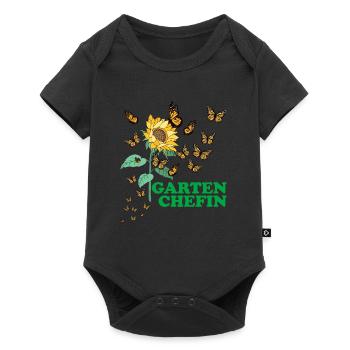 Garten Chefin Sonnenblumen Gartenfreundin Blumen - Baby Premium Kurzarmbody - Schwarz - Vorne