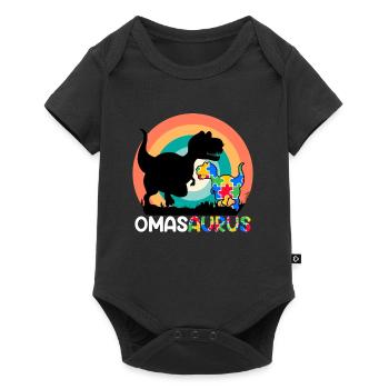 Omasaurus Muttertag Grandma Mama Tag Oma - Baby Premium Kurzarmbody - Schwarz - Vorne
