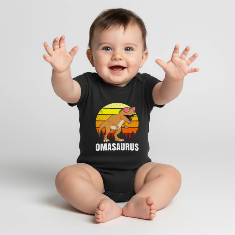 Omasaurus Muttertag Großmutter Dinosaurier Baby Premium Kurzarmbody