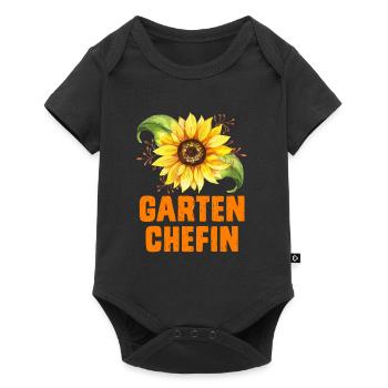 Garten Chefin Sonnenblumen Gartenfreundin - Baby Premium Kurzarmbody - Schwarz - Vorne