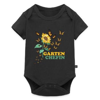 Garten Chefin Sonnenblumen Gartenfreundin Blumen - Baby Premium Kurzarmbody - Schwarz - Vorne