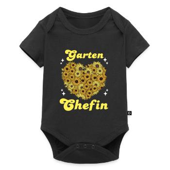 Garten Chefin Sonnenblumen Gartenfreundin Blumen - Baby Premium Kurzarmbody - Schwarz - Vorne