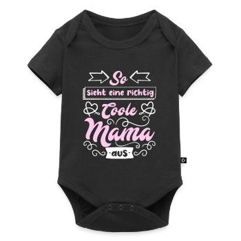 Coole Mama Muttertag weltbeste Mama Mothersday - Baby Premium Kurzarmbody - Schwarz - Vorne