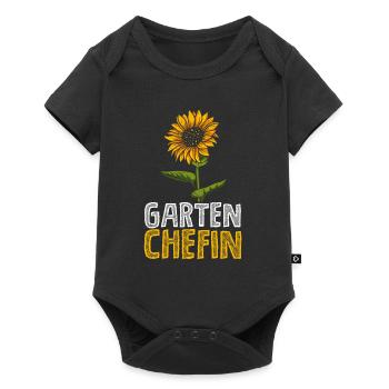Garten Chefin Sonnenblumen Gartenfreundin - Baby Premium Kurzarmbody - Schwarz - Vorne