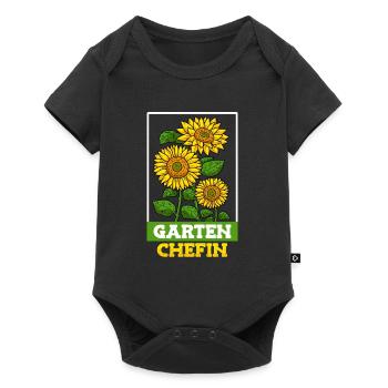 Garten Chefin Sonnenblumen Gartenfreundin Blumen - Baby Premium Kurzarmbody - Schwarz - Vorne
