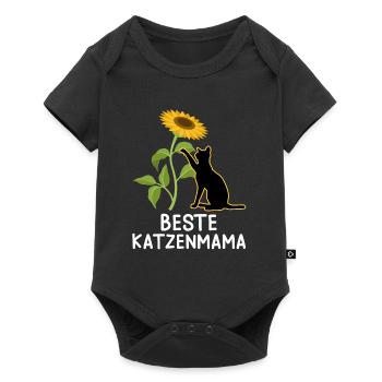 Beste Katzenmama I love Cats Katzenhalter - Baby Premium Kurzarmbody - Schwarz - Vorne