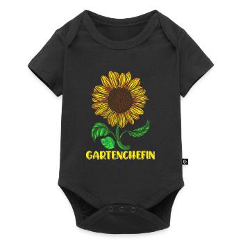 Garten Chefin Sonnenblumen Gartenfreundin Blumen - Baby Premium Kurzarmbody - Schwarz - Vorne